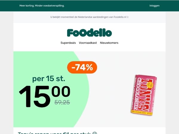 DagDeal: Tony’s repen voor €1 🍫🤯