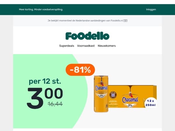 12x Chocomel 0% voor €3 😍