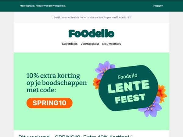 10% korting op ALLES! Alleen dit weekend 🛒 💚