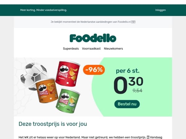 6 doosjes Pringles voor €0,30 totaal 🥔