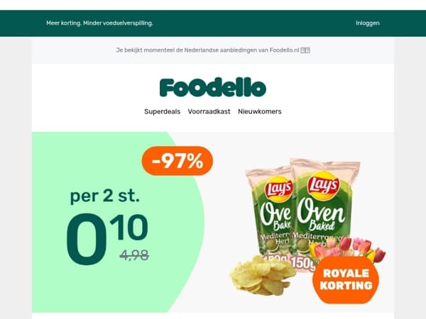 2x Lay's Oven Baked - €0,10! 👑🧡