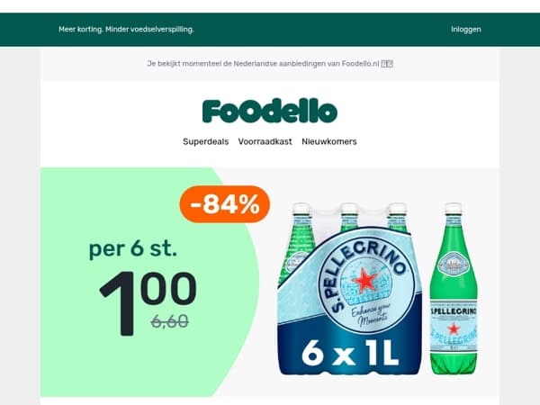 6 flessen San Pellegrino - €1,00! 🇮🇹🫧