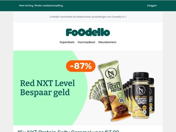15 NXT proteïne snacks voor €3,99