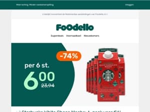 ☕ 6-pack Starbucks = €6