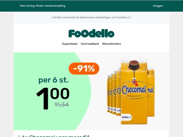 🥤 6-pack Chocomel = €1