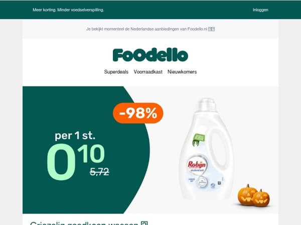 Robijn wasmiddel 1l voor maar €0,10