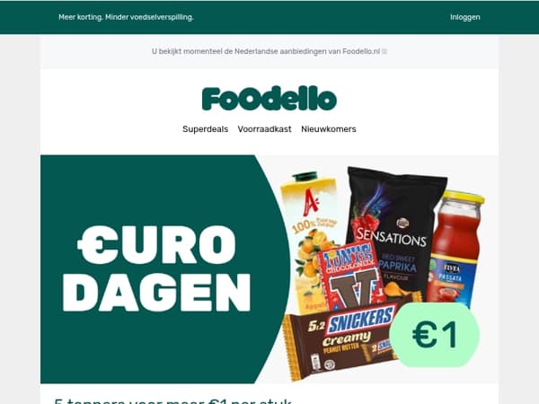 €uro Dagen zijn hier – 5 deals voor €1! 🛍️