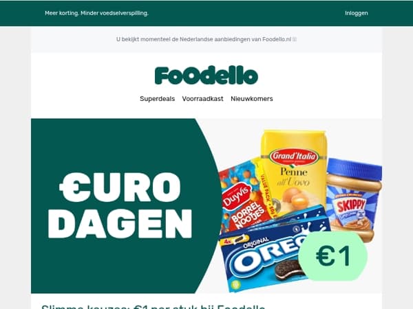 €uro Dagen: Grand'Italia, Pindakaas, Duyvis voor €1 p/s 🎉