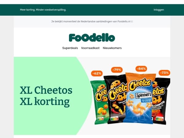 3 zakken Cheetos Spinners - €0,99 🎉
