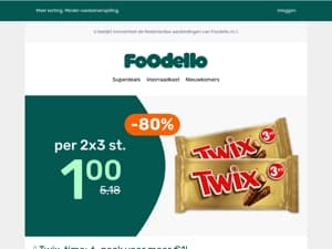 🍫 6-pack Twix voor €1