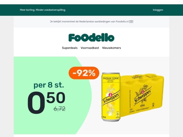 8x Schweppes Indian Tonic voor €0,50 🔥