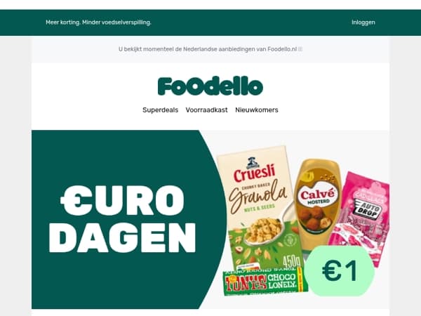 Je nieuwe €1-deals zijn binnen 🎯
