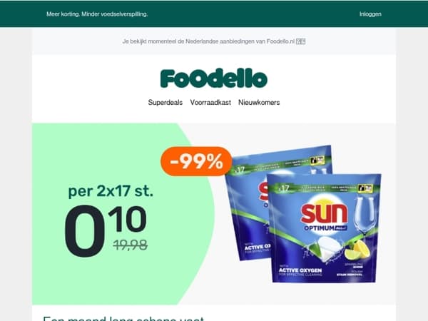 Ruim een maand vaatwassen voor €0,10