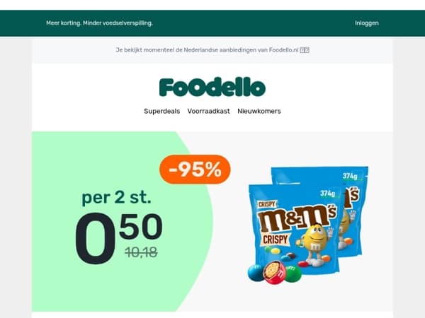 2x M&M’s Crispy 374g voor €0,50 🍫