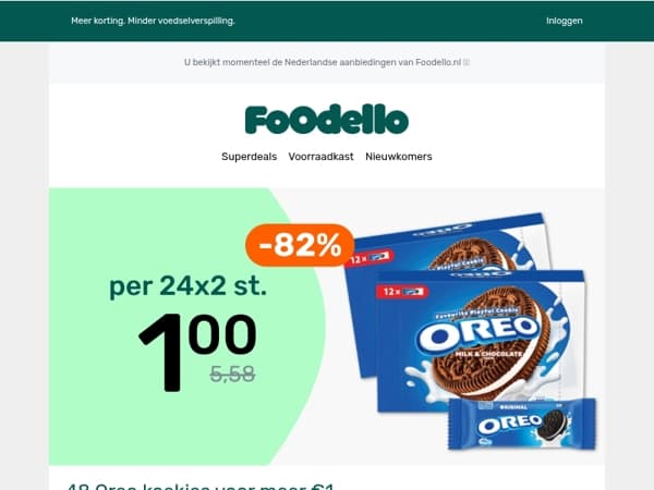 48 Oreo koekjes voor €1