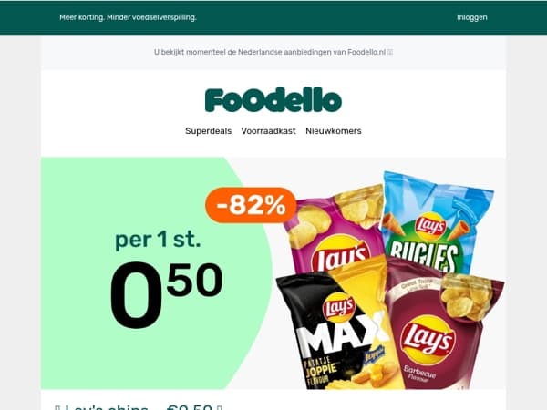 🥨 Lay's chips voor €0,50