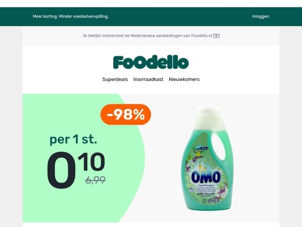 1L Omo Wasmiddel voor maar €0,10! 🌸🧺