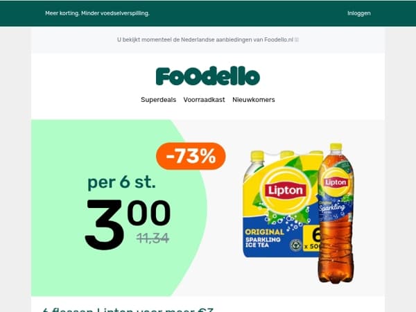🧃 6x Lipton Sparkling voor €3