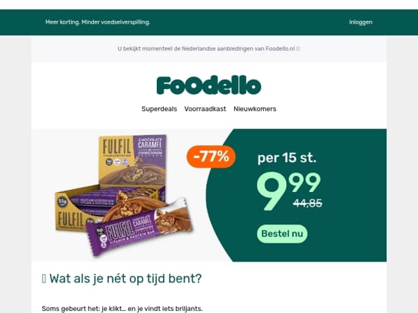 15 Fulfil eiwitrepen. Slechts 300 doosjes.