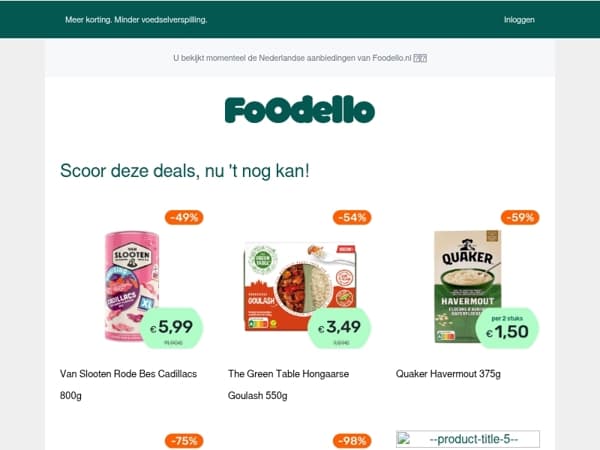 ⏳ Scoor deze deals, nu 't nog kan!