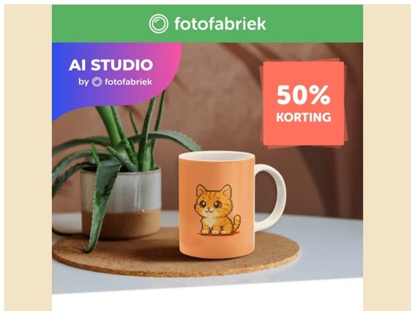 Alleen vandaag: 50% korting op alle mokken!