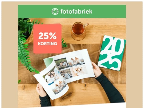 25% korting op alle fotoboeken!