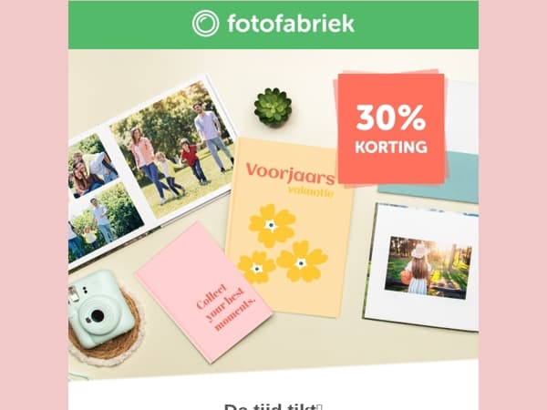 Ontvang nu 30% korting op jouw fotoboek