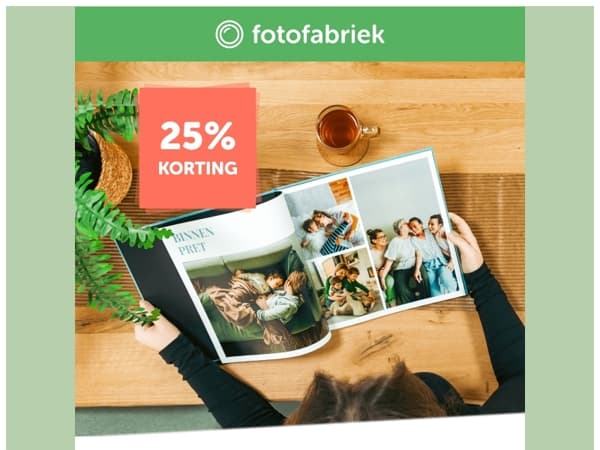 Bestel jouw fotoboek met 25% korting!