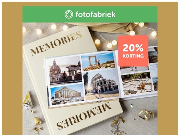 Mis het niet: 20% korting op fotoboeken