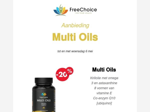 🤩 20% korting op de FreeChoice Multi Oils