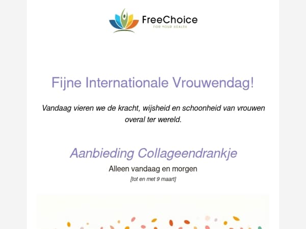 🙎‍♀️ Internationale Vrouwendag: Collageendrankje als speciale aanbieding voor vrouwen!