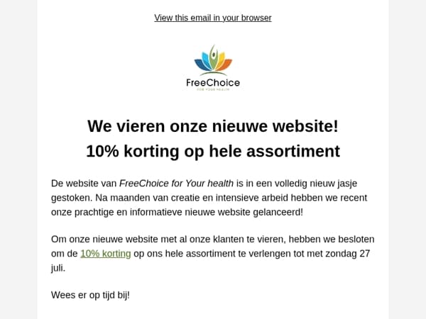 We vieren onze nieuwe website! 10% korting op alle producten!