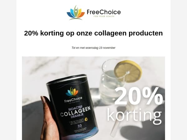 20% korting op het Collageendrankje & de Multicollageen