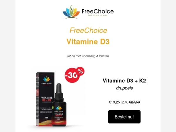 Aanbieding: Vitamine D3 + K2 en D3 met Magnesium