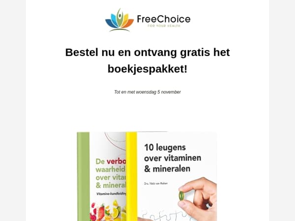 Bestel nu en ontvang gratis het boekjespakket!!