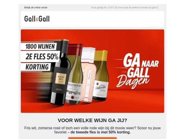 2e fles wijn met 50% korting! kies & mix op 1800 wijnen