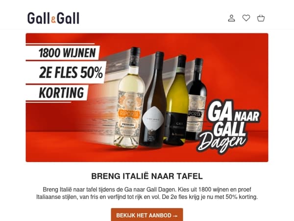 Haal Italië in huis tijdens | 50% korting op de 2e fles 🇮🇹