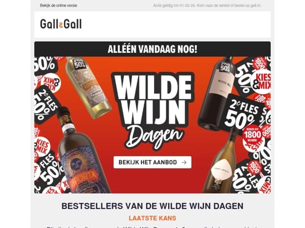 Alléén vandaag nog Wilde Wijn Dagen