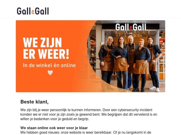 Een update van Gall & Gall