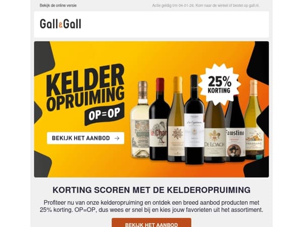 Kelderopruiming: 25% korting