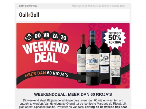 Rioja’s 2e fles -50% | alleen dit weekend