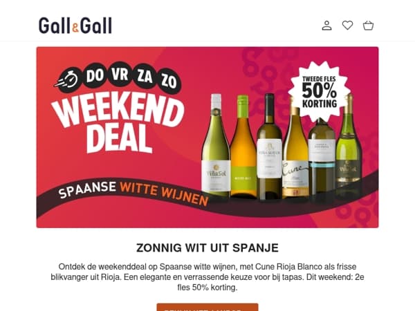 Weekenddeals op Spaans wit & alcoholvrij