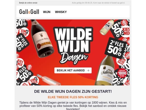 De Wilde Wijn Dagen zijn gestart 👀 2e fles -50%