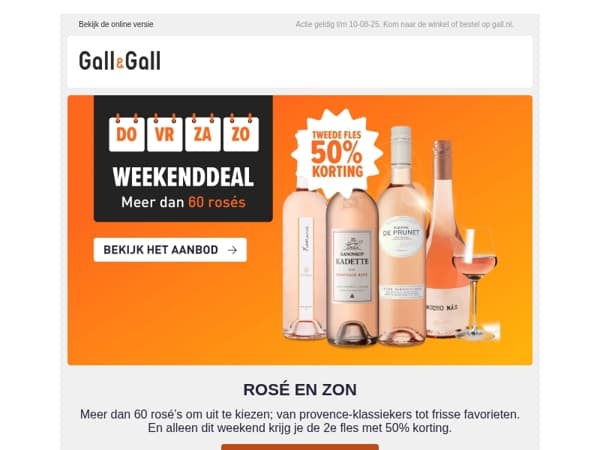 Weekenddeal: 2e rosé -50%