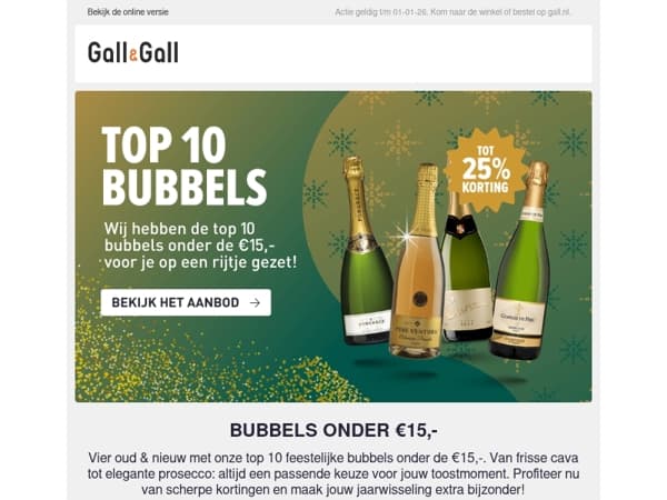 Oud & nieuw begint met bubbels