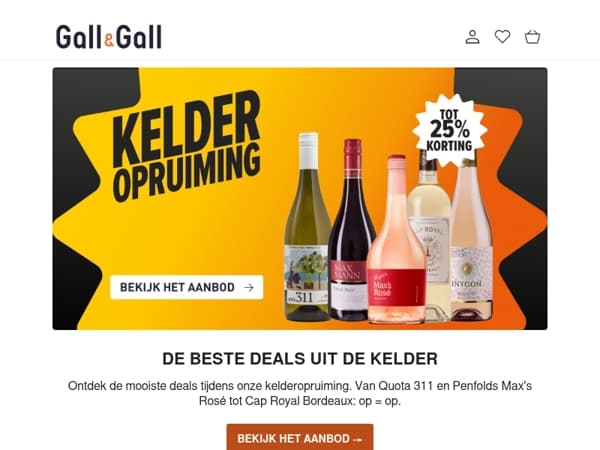 Kelderopruiming bij Gall&Gall, OP=OP