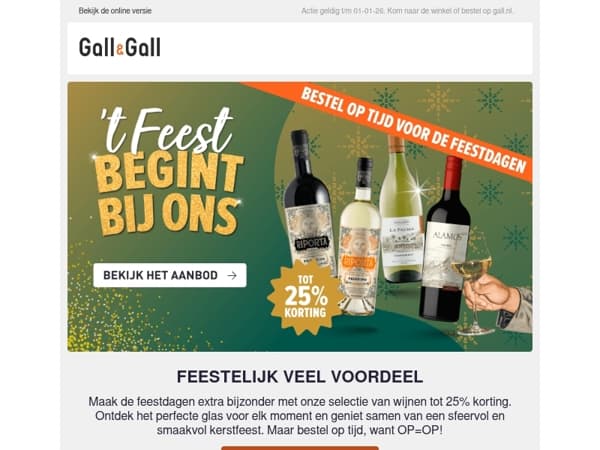 Ben jij al klaar voor Kerst? Tot 25% korting op deze wijnen