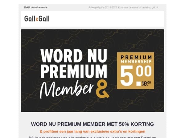 50% korting op een Premium Membership