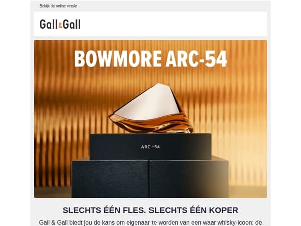 Wil jij de exclusieve Bowmore ARC-54 bemachtigen?