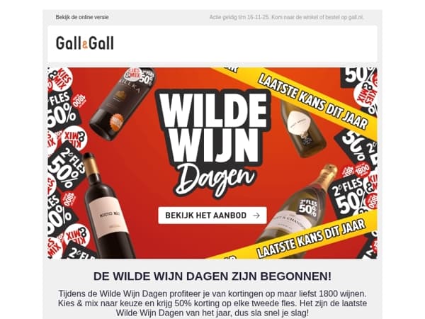 Wilde Wijn Dagen van start: 2e fles -50%
